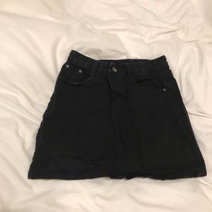 Black denim skirt